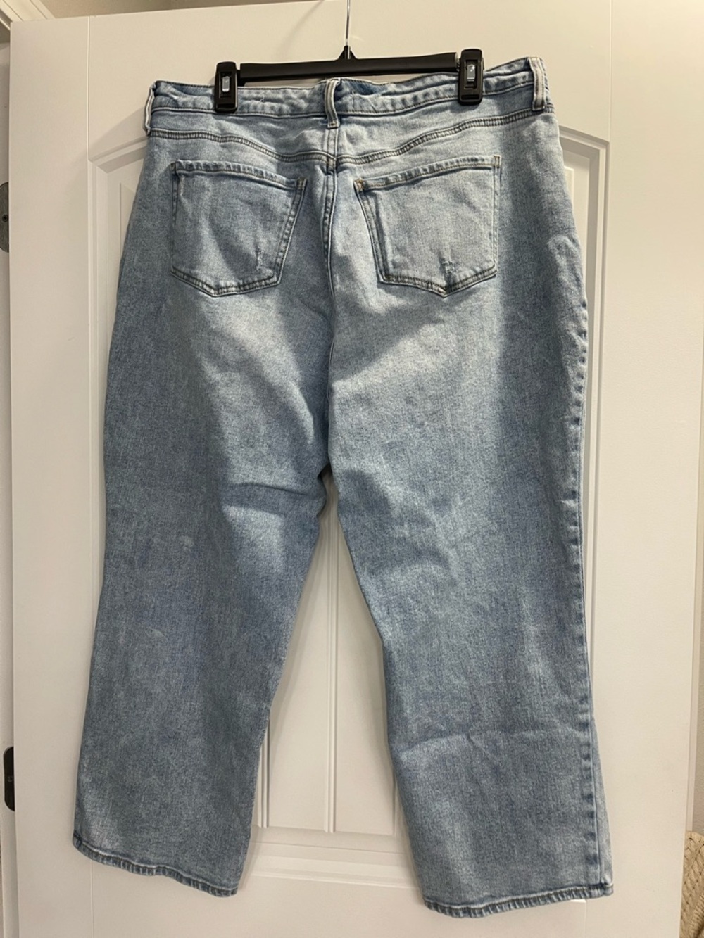 Wonderly vintage straight cropped distressed baggy fit jeans sz 16w light wash - Picture 2 of 6
